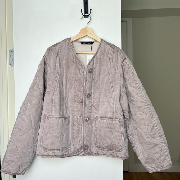 Zara Jackets & Blazers - ZARA NWT Mauve Lavender Quilted Utility Jacket XS (4341/ 762/ 619)